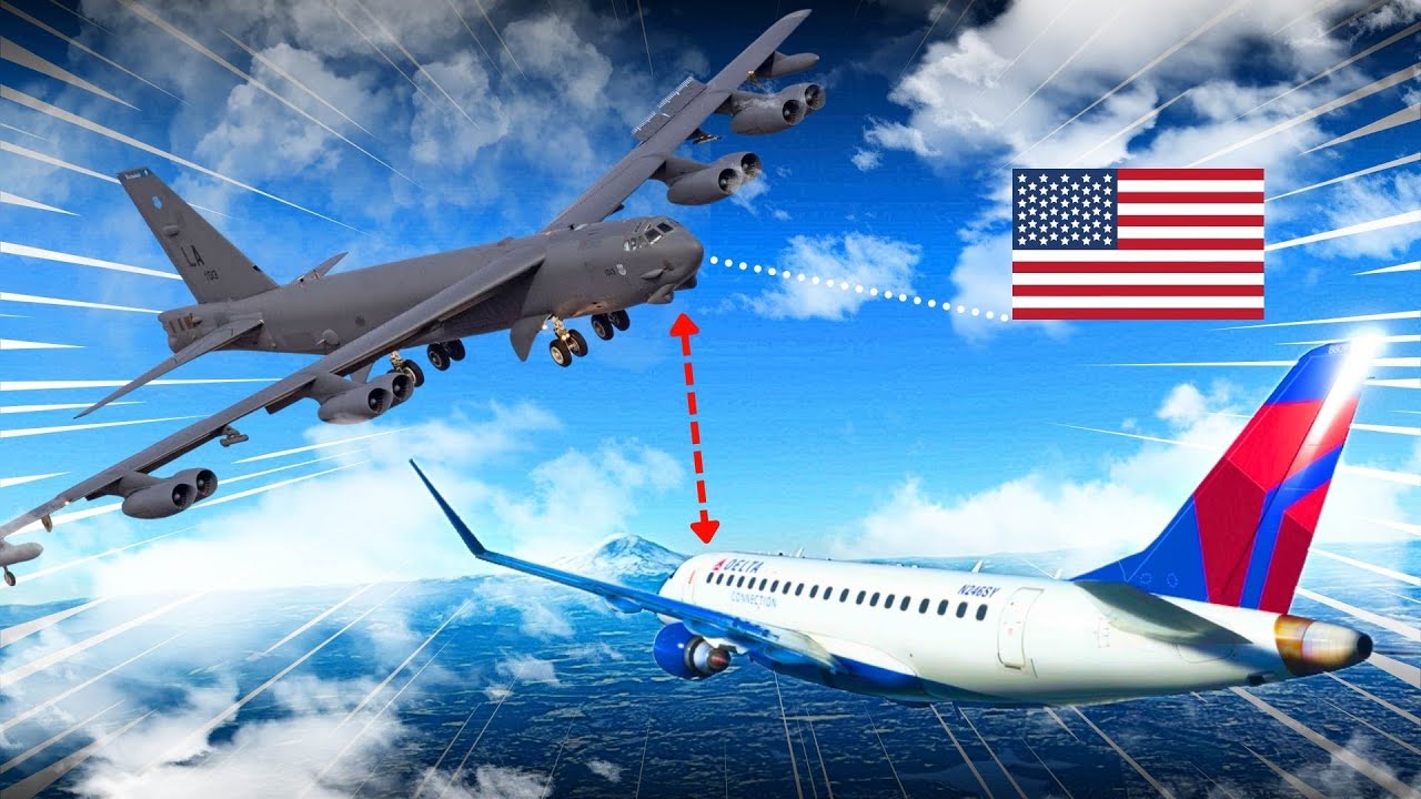 UN B-52 FAIT PEUR À UN AVION DE LIGNE AUX USA.