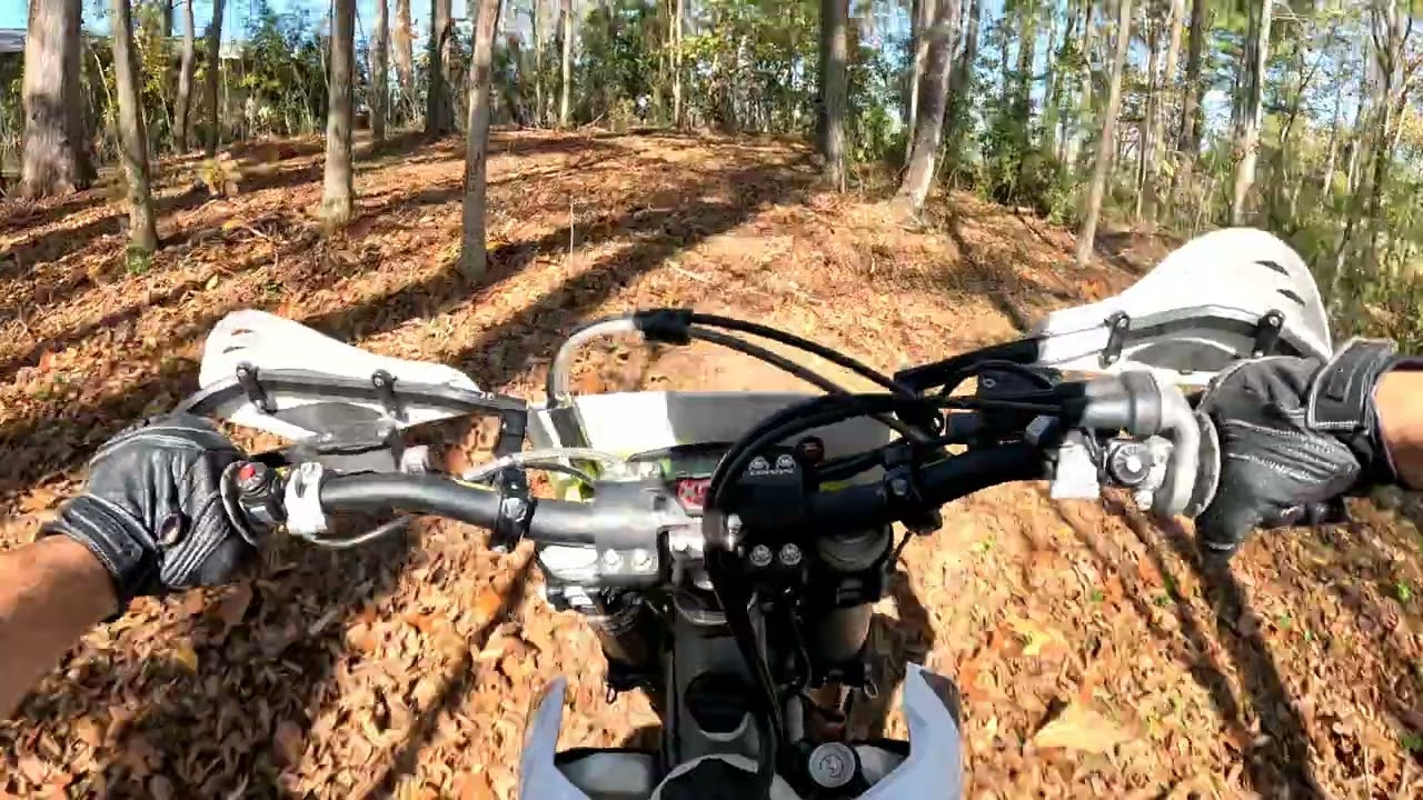 Husqvarna te250i  on the backyard singletrack
