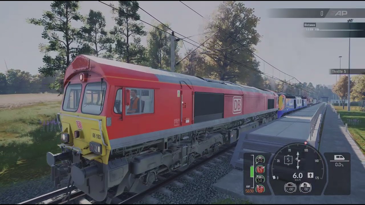 An interesting convoy of diesel locomotives in Train Sim World 5