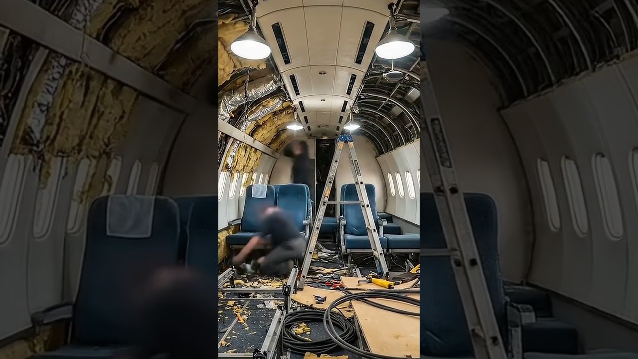 Old Airline Cabin to Ultra-Luxury Aircraft Interior | Cinematic Renovation Timelapse #jetplane