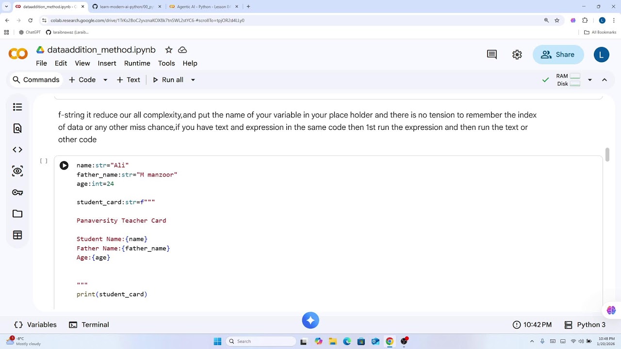 Lec:04-How to add text by different mwthod | Python Course | by Laraib Nawaz