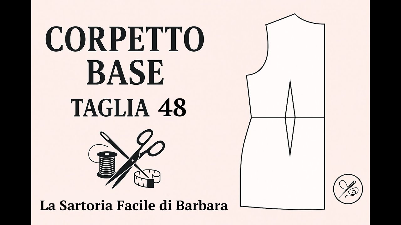 174 CARTAMODELLO CORPETTO TG. 48 CON METODO PROFESSIONALE