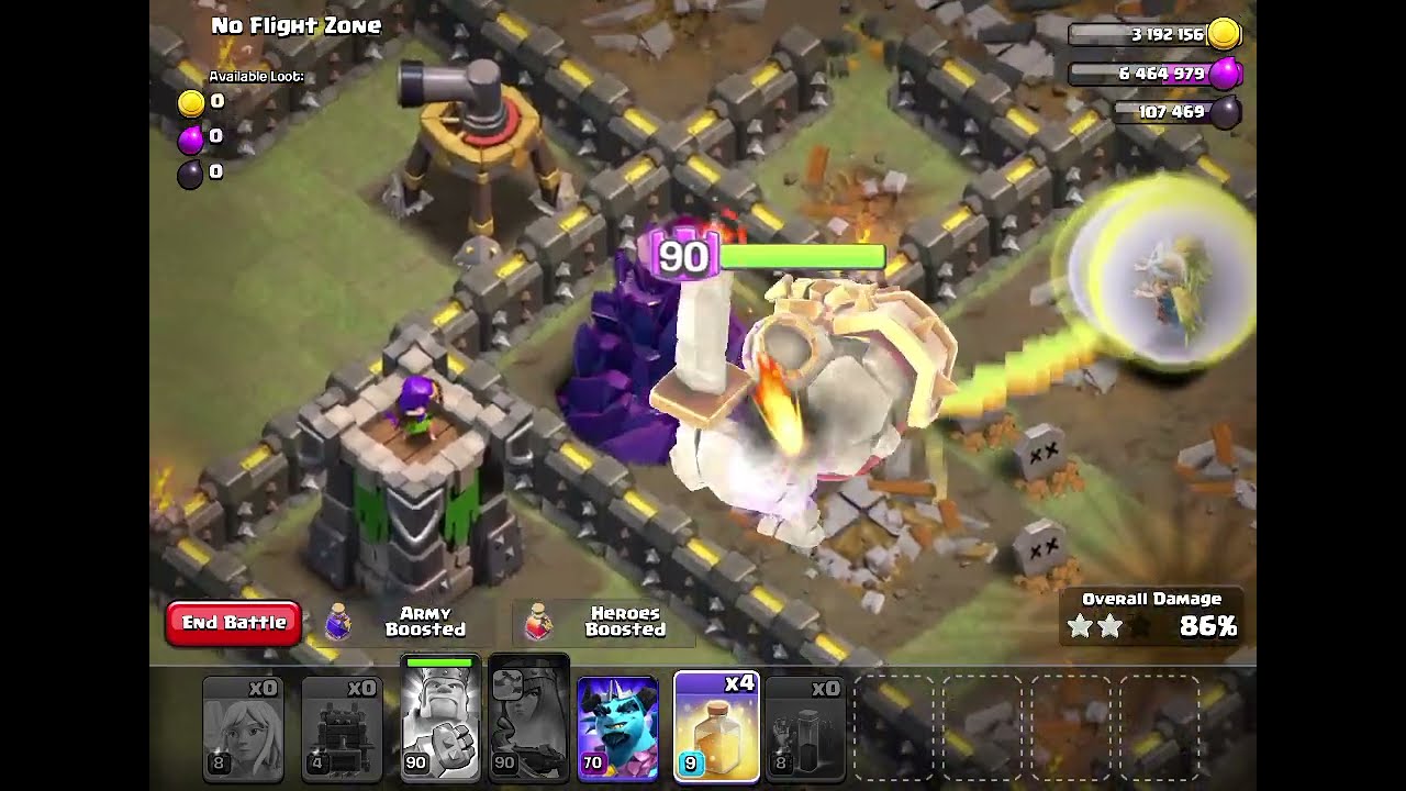 TH15 No Fly Zone Base Destroyed 💥 | Queen Walk + King Smash | 100% Destruction | Clash of Clans
