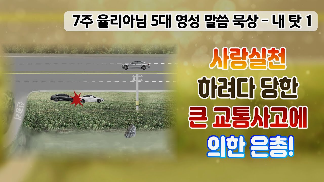 사랑실천 하려다 당한 큰 교통사고에 의한 은총!