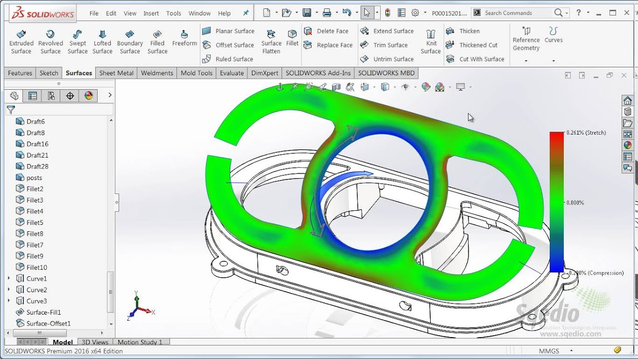 9. SolidWorks 2016: Planifica&ccedil;&atilde;o de Superf&iacute;cies
