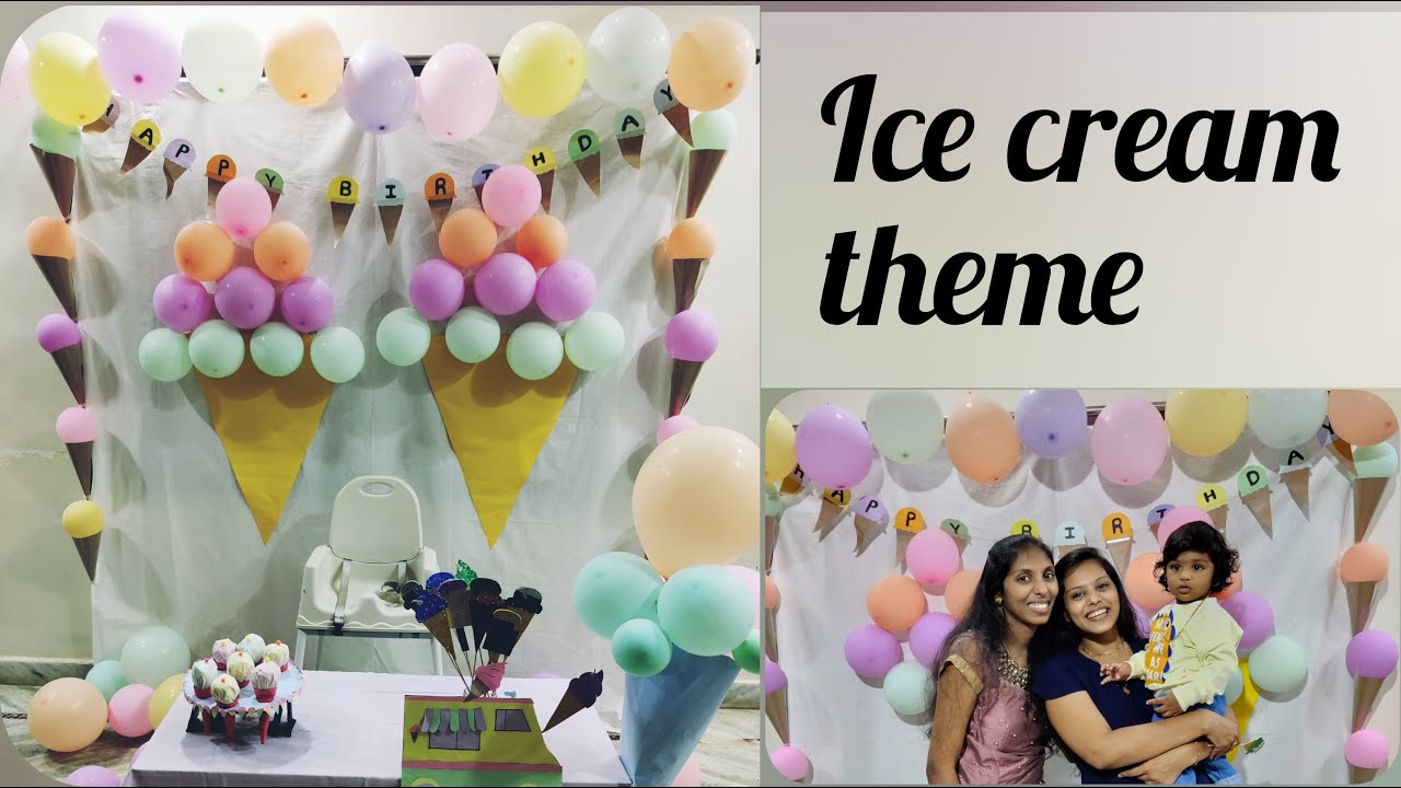 Ice Cream Theme Decor | Birthday Decor | Decor at Home | Simple Birthday Decor | DIY
