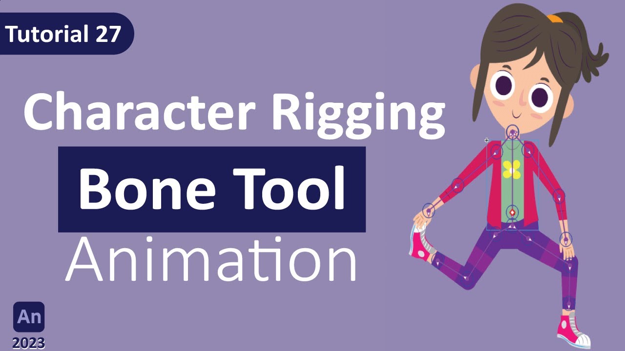 Adobe Animate CC 2023: BONE TOOL Character Rigging | Create Cartoon | Hindi + Urdu