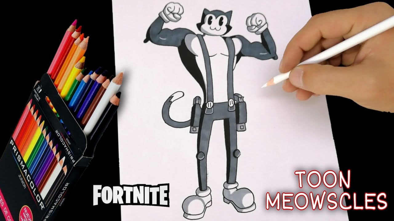COMO DIBUJAR A TOON MEOWSCLES DE FORTNITE | PASO A PASO | how to DRAW toon meowscles | easy