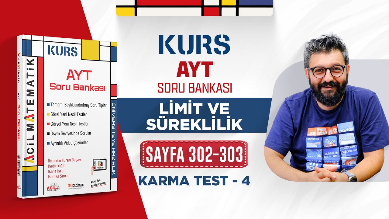 📌AYT Matematik|Limit ve Süreklilik| Acil Yayınları Kurs S.B Sayfa 302-303Test-4(Kamp-10.Video)