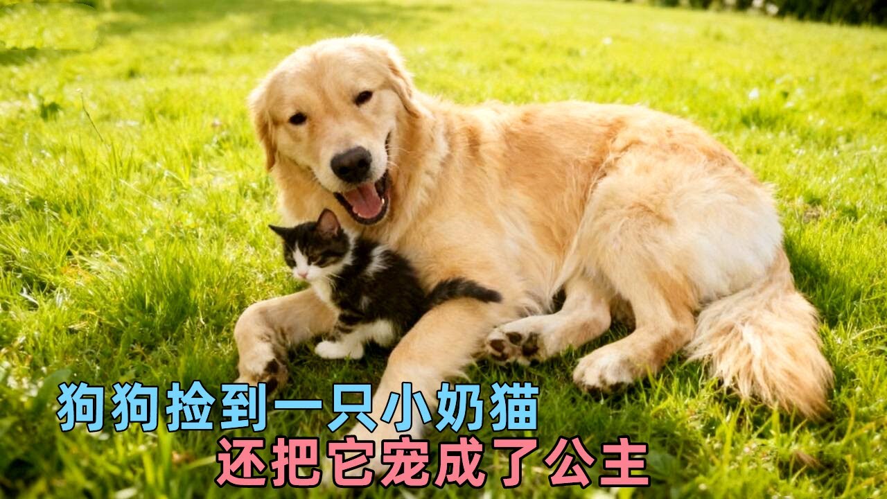 狗狗捡到一只小奶猫，还把它宠成了公主，这跨物种的爱太治愈了
