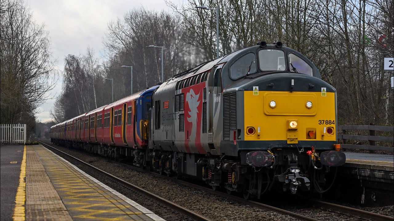 Class 455s in the Midlands! 37884 dragging Class 455s at Barrow and Spondon (17/01/2025)