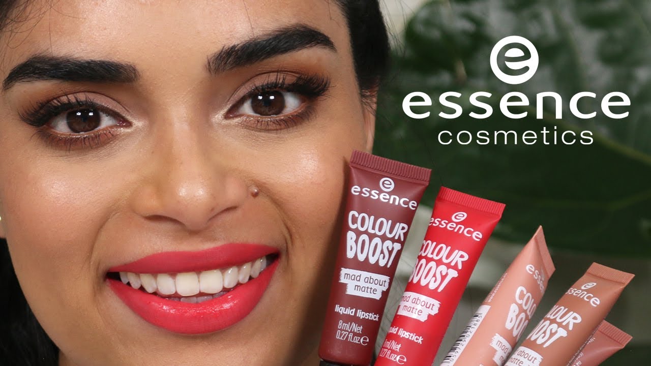 Essence Colour Boost Mad About Matte Liquid Lipstick Swatches | Medium Indian Skin Tones