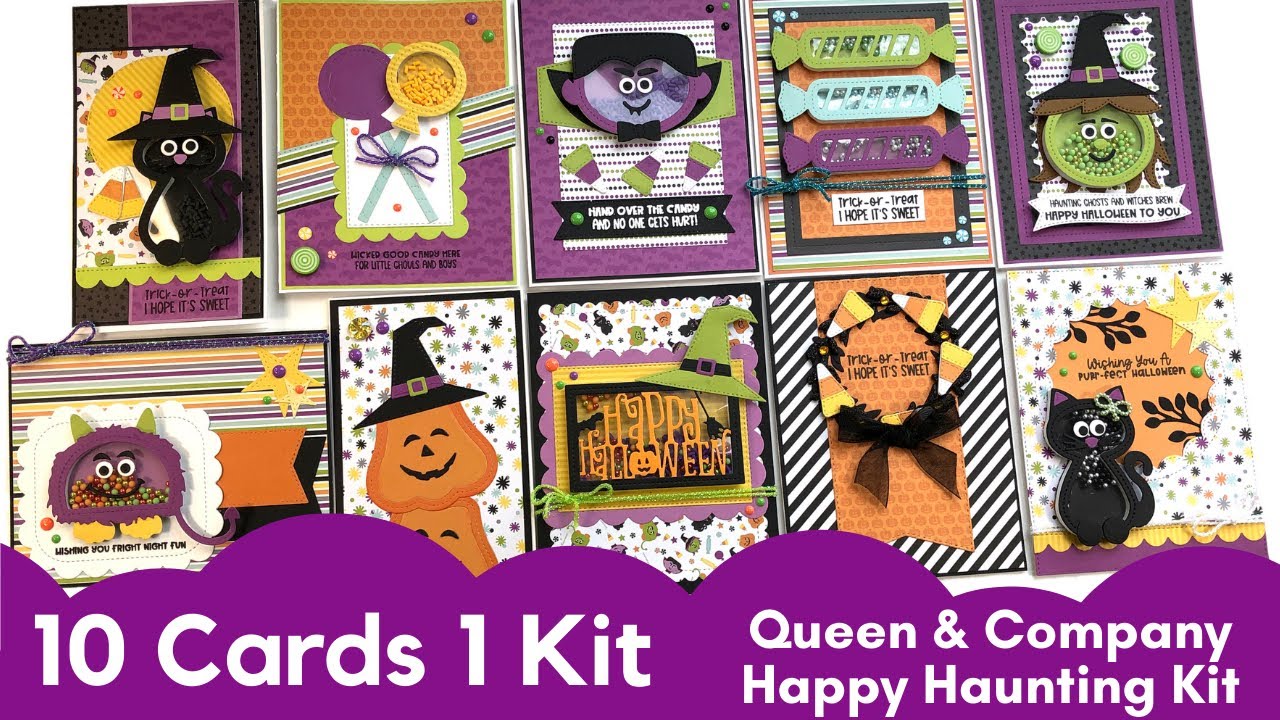 10 Cards 1 Kit | Queen & Co | Happy Haunting Kit | Halloween Shaker Cards