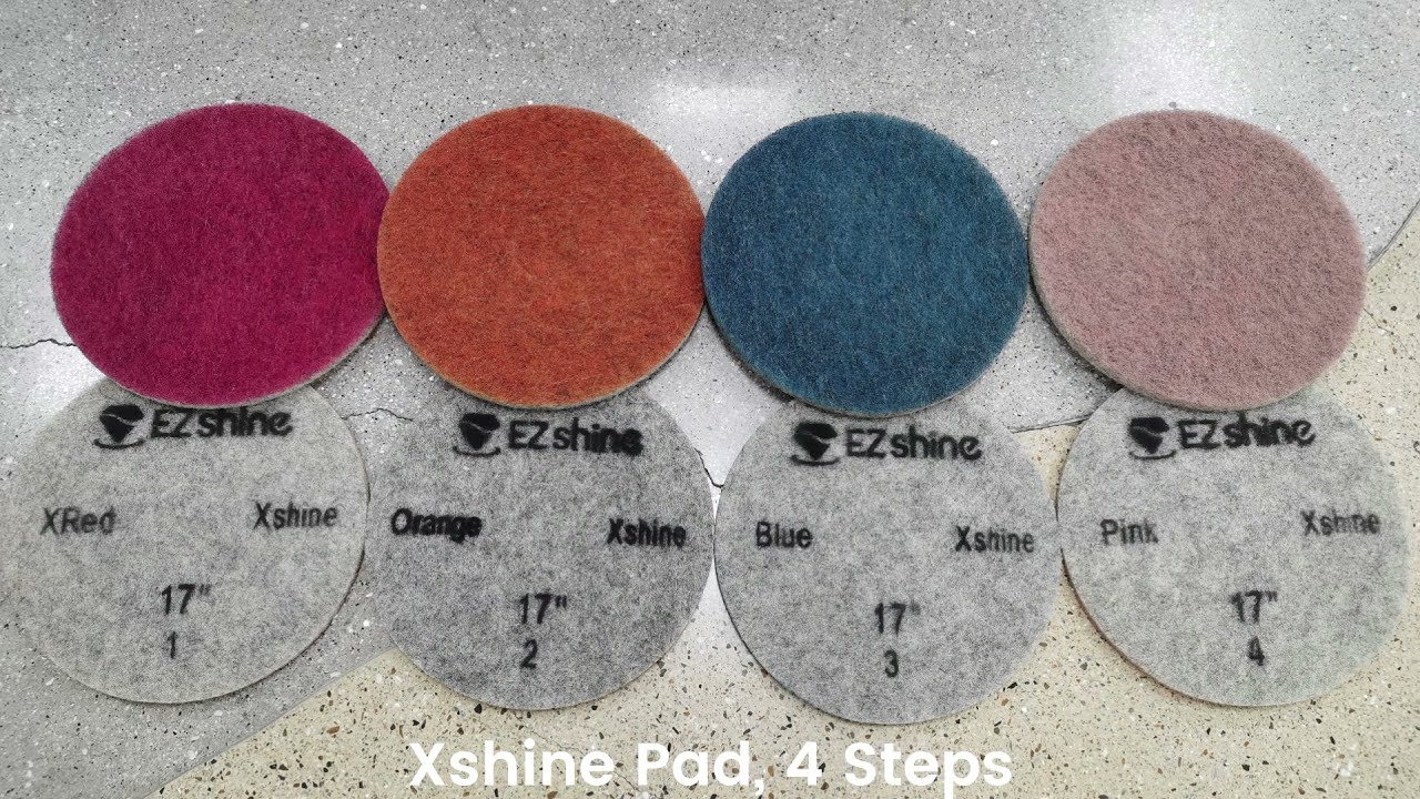 EZshine Xshine Pad : 4 Step Diamond Polishing Pad for Floor Cleaning, Maintenance and Polishing