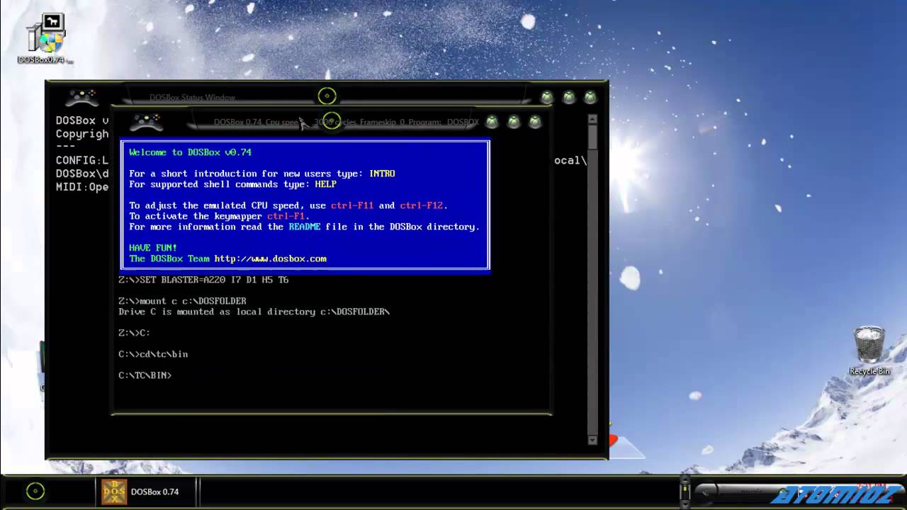 Run c++,c,old dos games in windows 7 or vista with full screen support (with DOSBox)