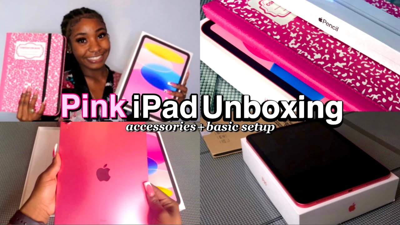 pink ipad 10th generation (256GB) unboxing + Apple pencil setup & accessories 📦💕