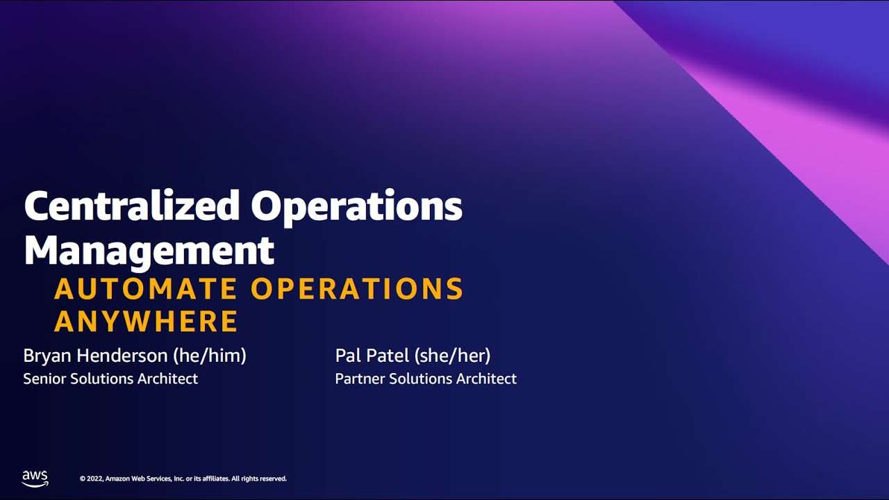 Automate Operations on AWS - AWS Online Tech Talks