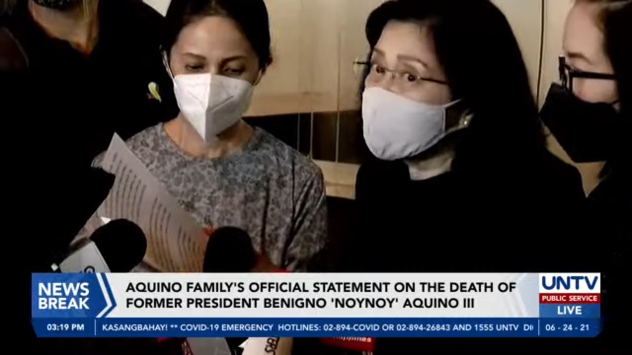 AQUINO FAMILY'S OFFICIAL STATEMENT ON THE DEATH OF FORMER PRESIDENT BENIGNO AQUINO III