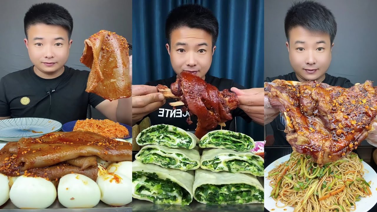 ASMR MUKBANG | SPICY BRAISED PORK BELLY |  EATING SHOW | EATING SHOW | Eat Beef Ribs #food #290