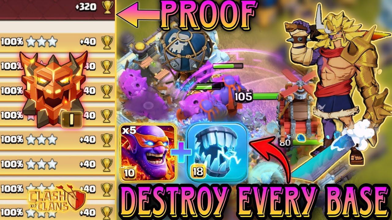 Destroy Every Base With This Easy Super Bowler Strategy In Legend League 1. DD Charge+Heroic🔦Combo.👇