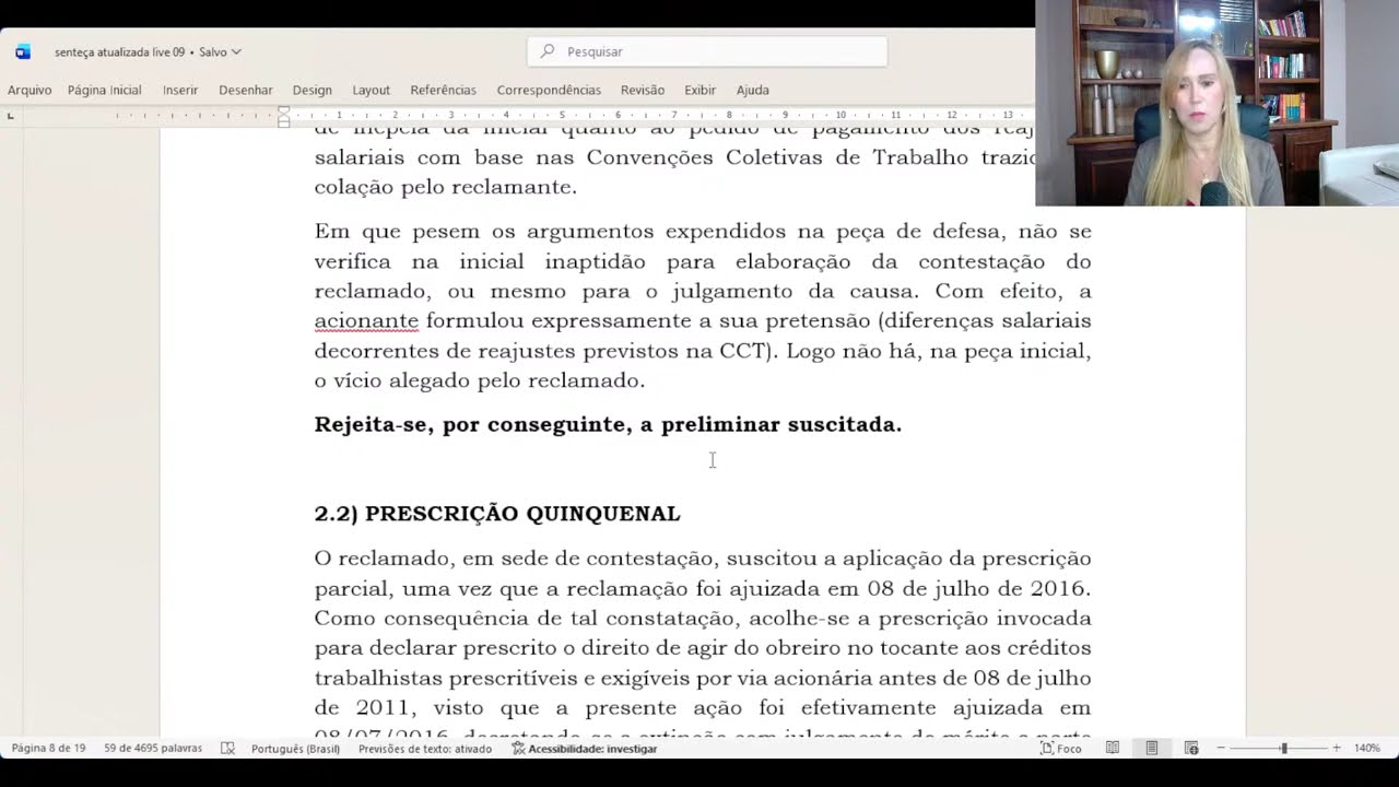 Live 09 - Analisando uma sentença  (Caso Real)