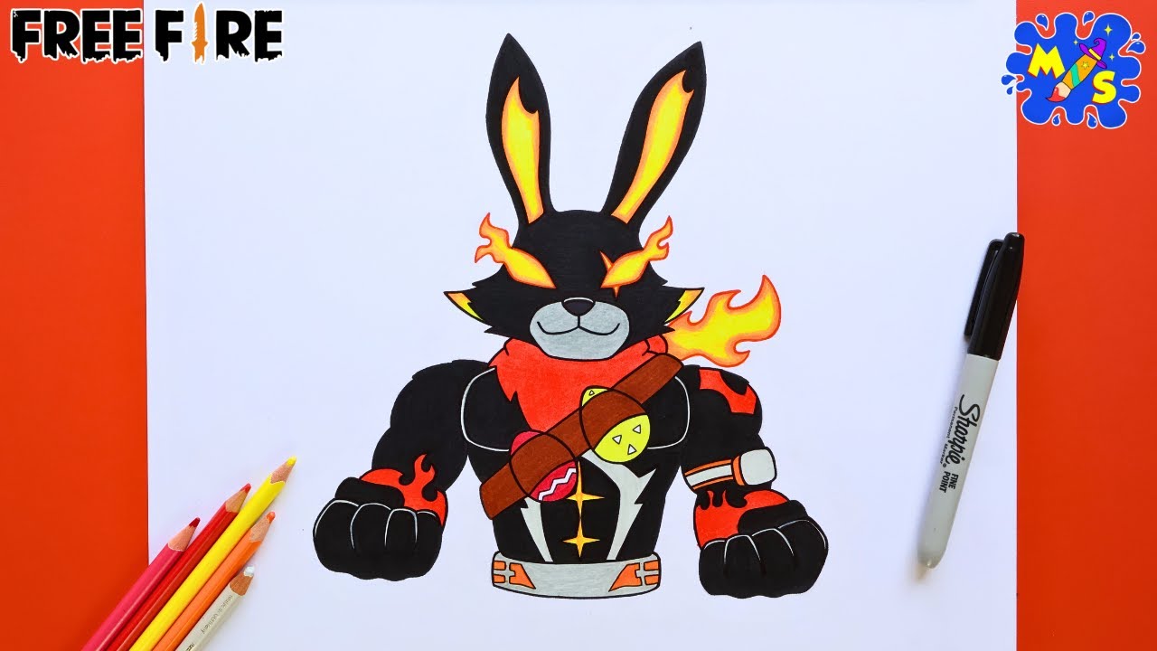 How to Draw Bunny Mastermind Bundle from FREE FIRE - Step-by-Step Tutorial
