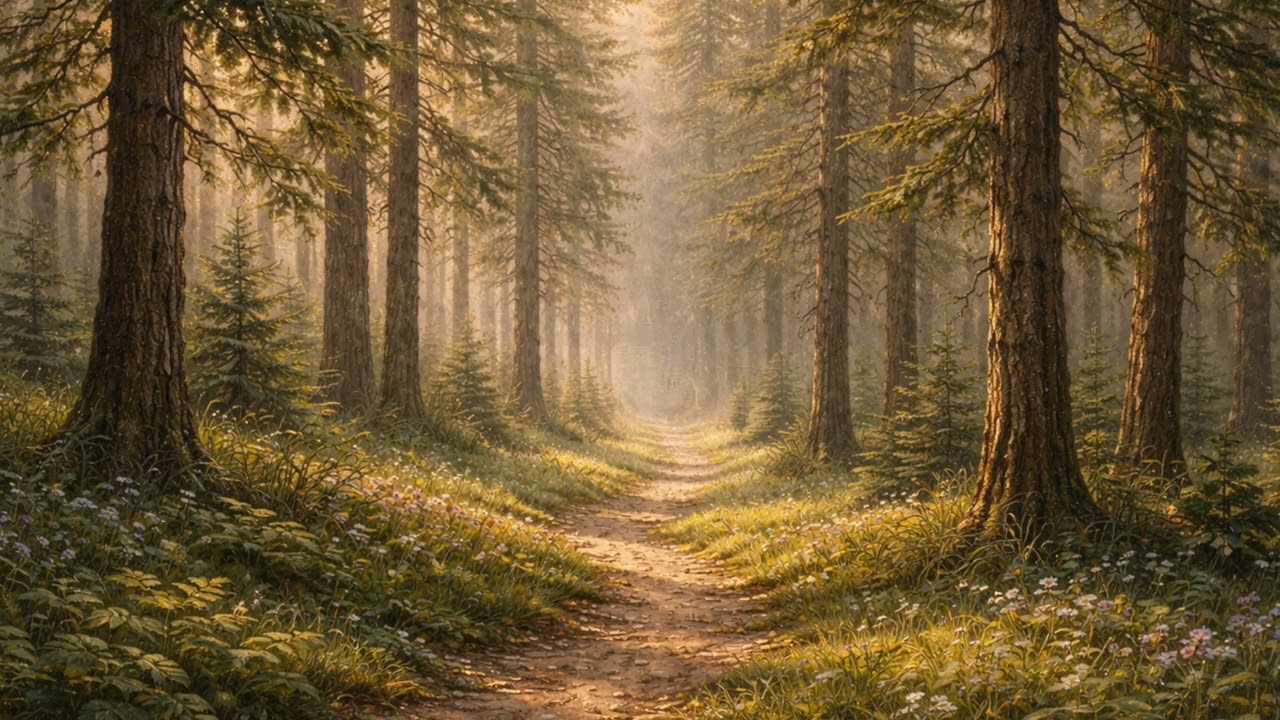 TV ART FRAME Relaxing Forest Path in Morning Sunlight 🌲 Peaceful Nature Scenery 4K