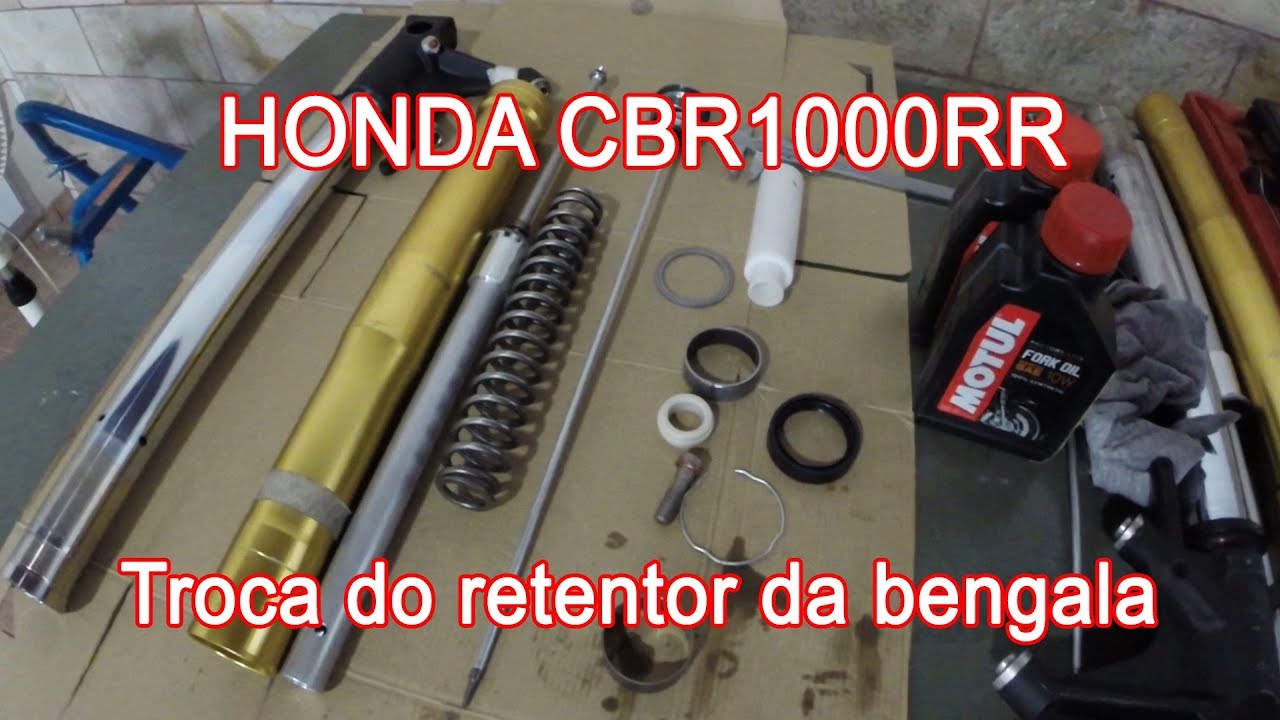 Troca retentor bengala da CBR1000RR com Motul fork oil Factory Line
