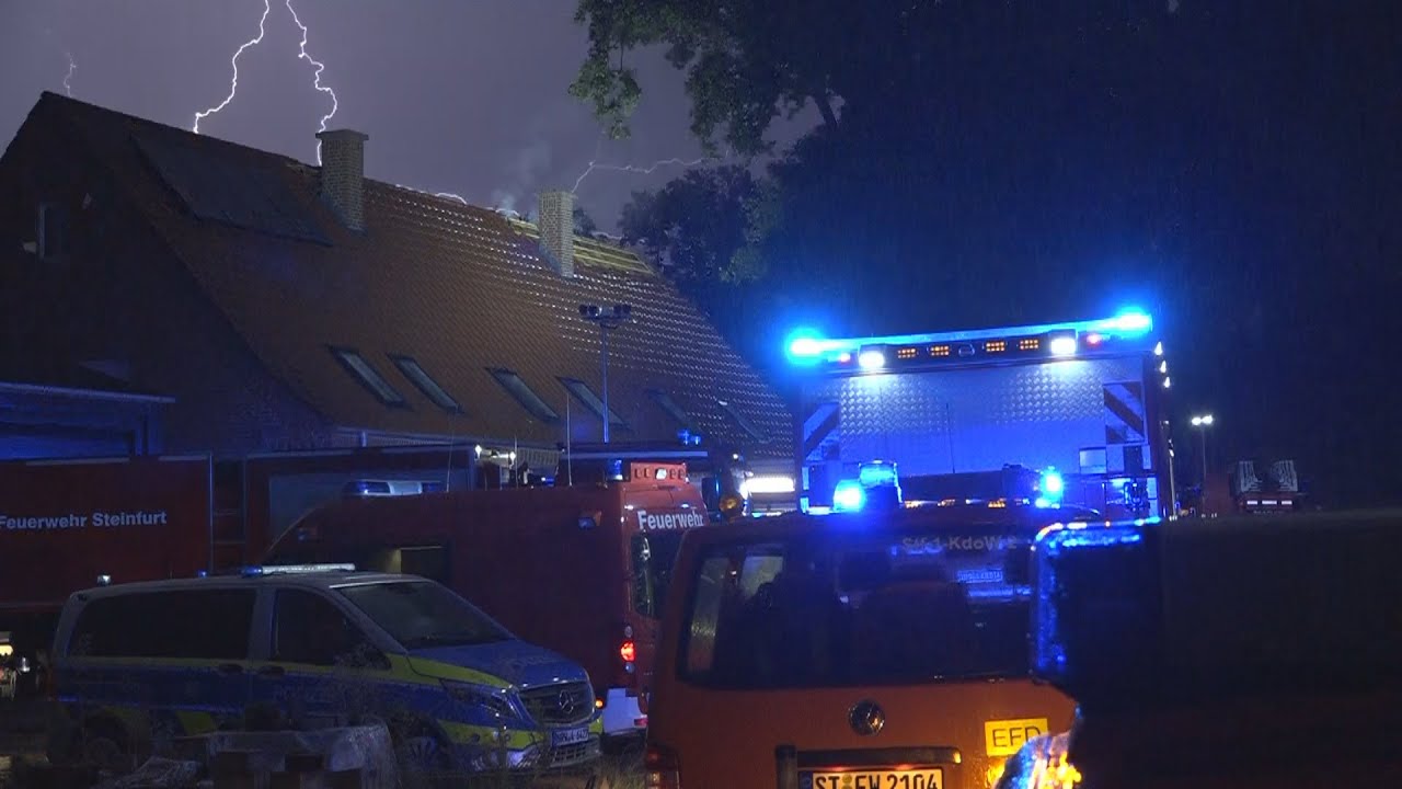 [STARKREGEN + BLITZEINSCHLAG] Unwetter über Kreis Steinfurt 13.08.2020