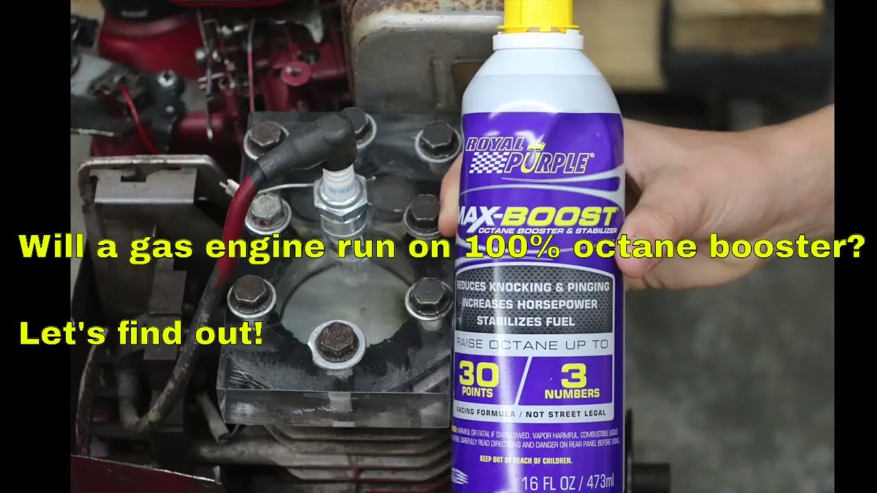 Will a gas engine run on 100% octane booster?  Let's find out!