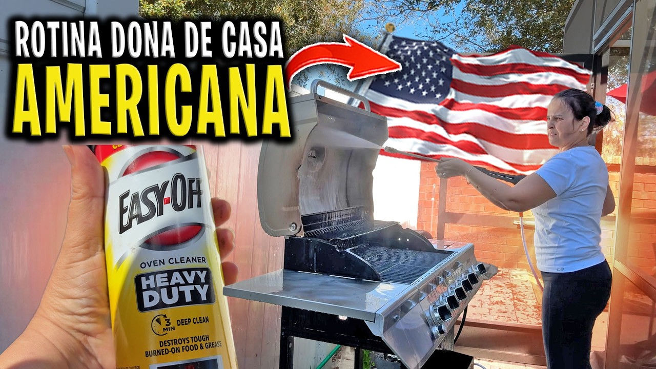 ROTINA DE DONA DE CASA NOS EUA 🇺🇸 COZINHEI E LAVEI A CHURRASQUEIRA 
