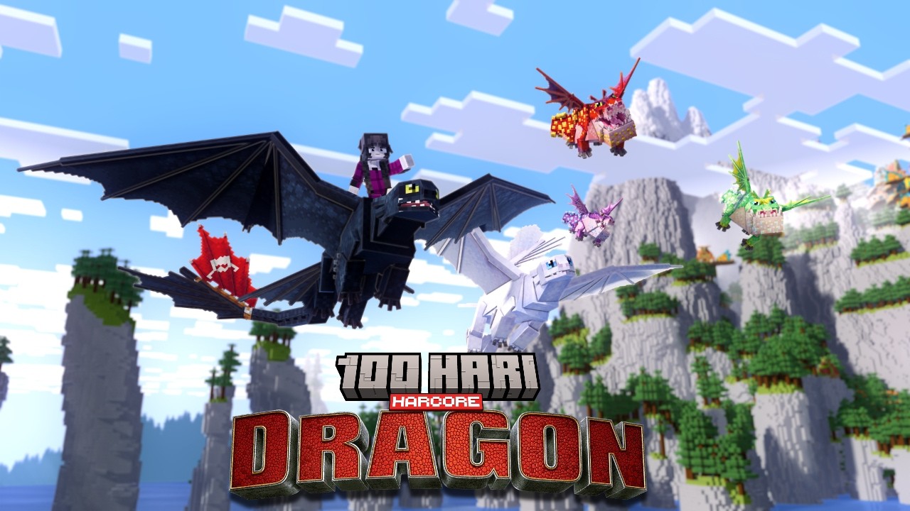 100 Hari Minecraft How To Train Your Dragon