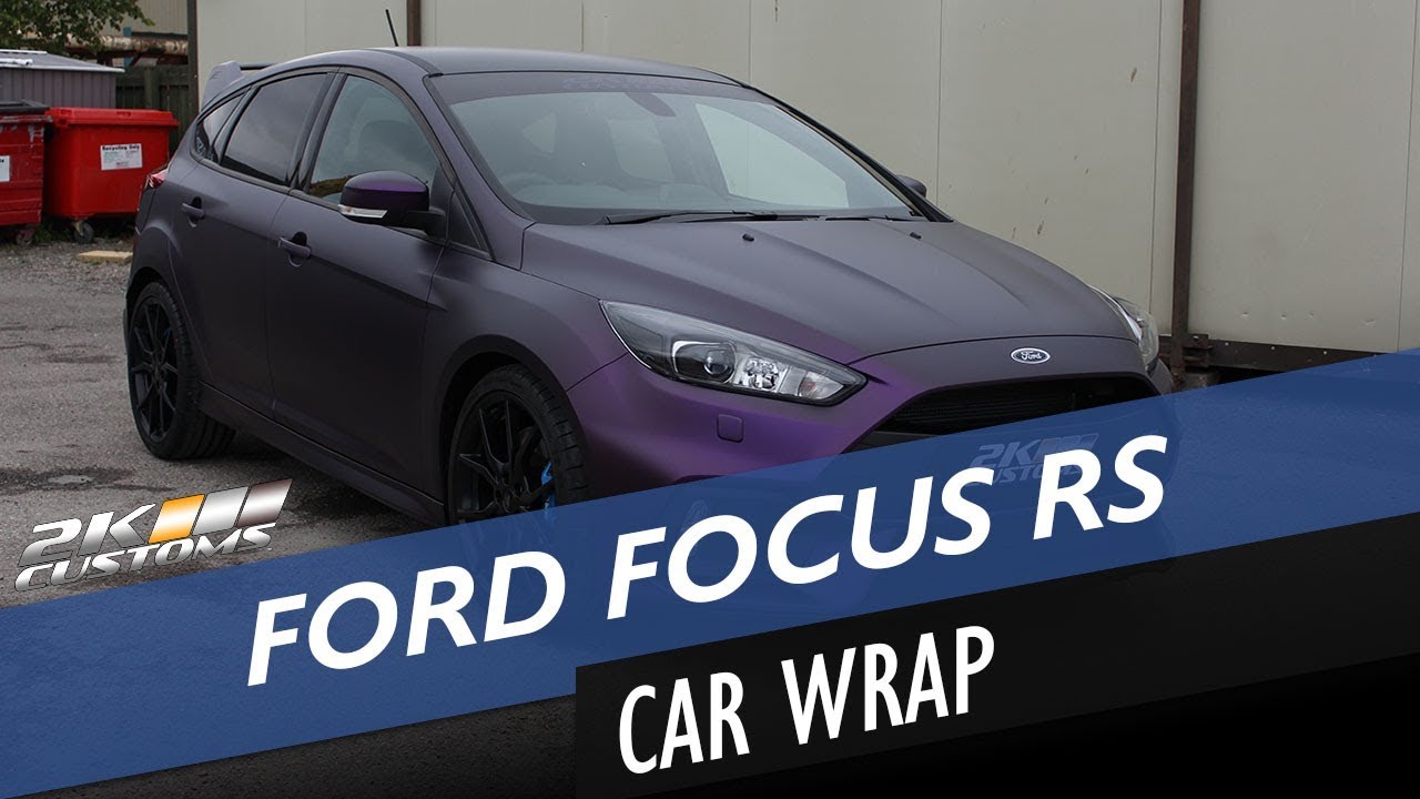 Brand new Ford Focus RS wrapped in 2 tone black/purple vinyl