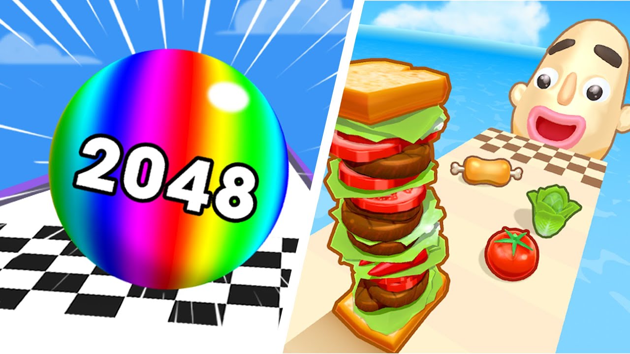 Ball Run 2048 Vs Sandwich Runner - SpeedRun Gameplay Android, iOS T1I8A3MJ61A3