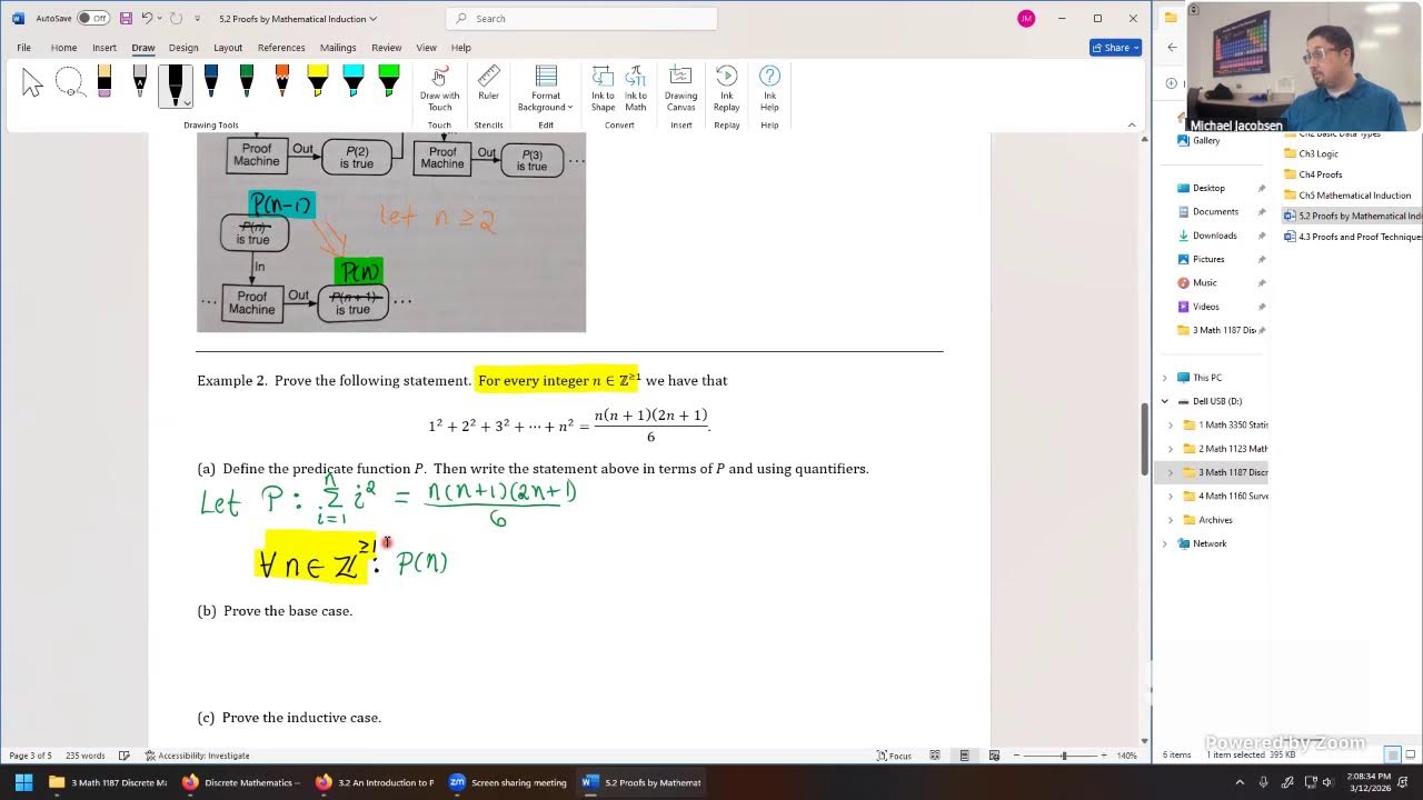 Math 1187 - 12 March 2026 - Sections 4.3, 5.2