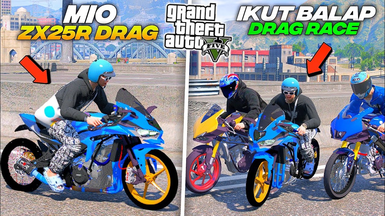 Aku Beli Motor ZX25R Drag Langka Dari BENGKEL Untuk Ikut Balapan DRAG RACE Di - GTA 5 MOD