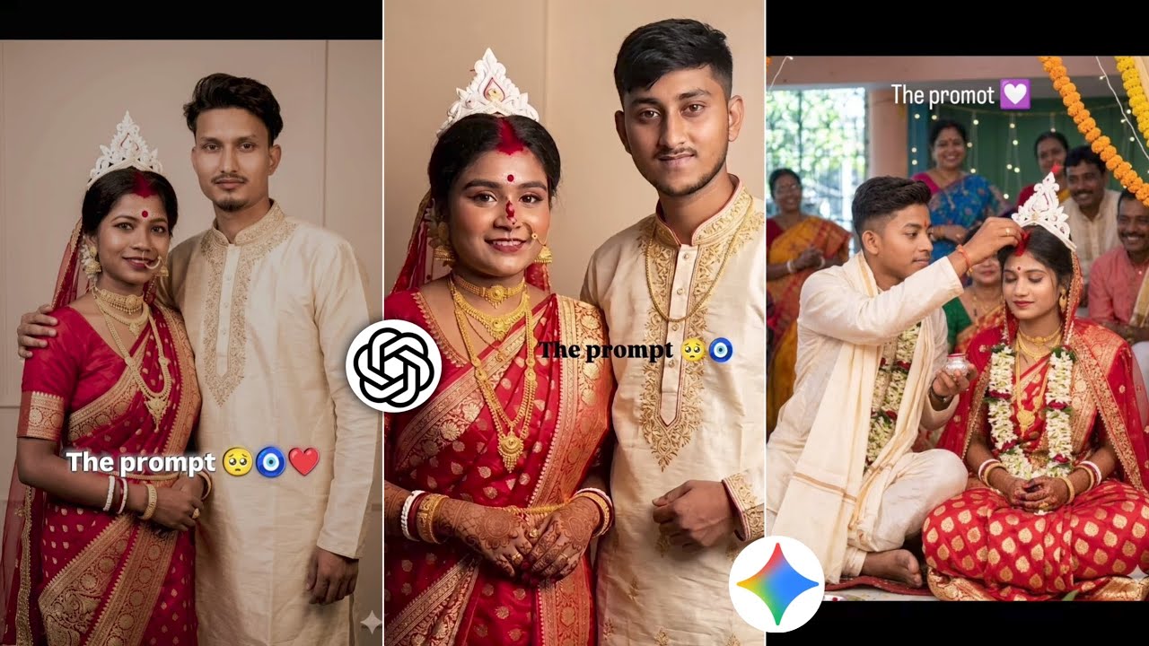 Instagram Trending Couple Wedding Photo Editing Prompt | Bengali Couple Wedding Photo Editing
