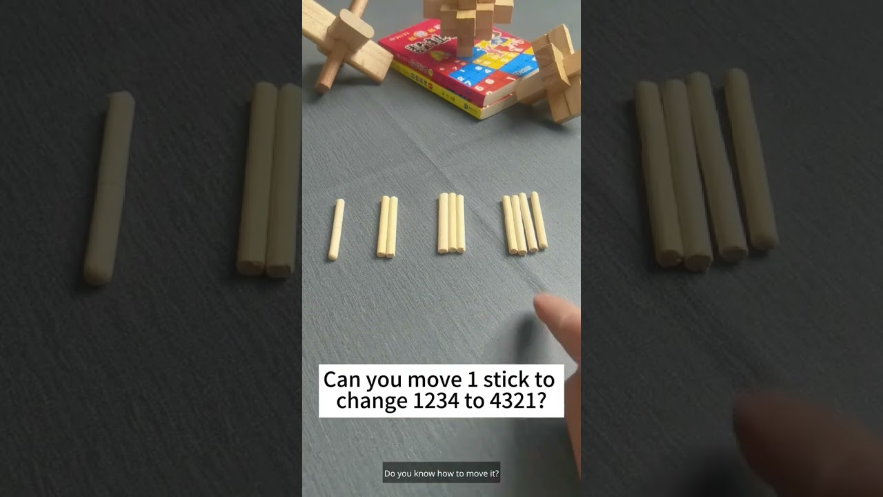 Can you move 1 stick to change 1234 to 4321? #puzzle #trick #thinking #logic #math #maths #mathemati