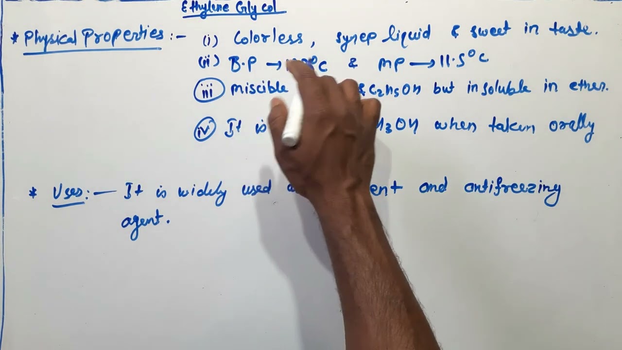 Ethylene Glycol - preparation & properties bsc 2nd year