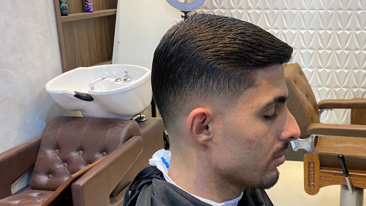 Como fazer low fade em cabelo baixo | aprenda cortar o topo com mecha guia |tutorial