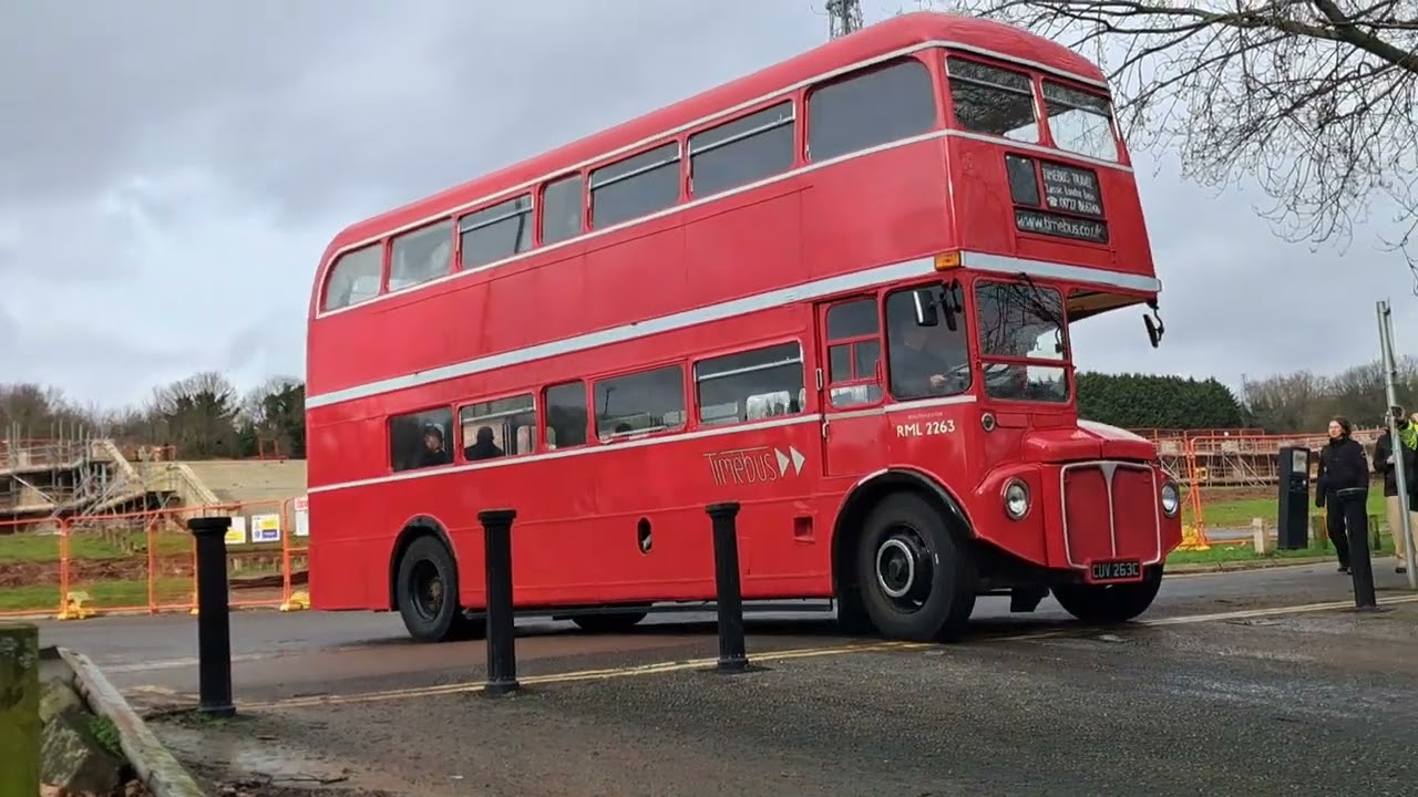 Route 2 Roadrun Running Day All Routemasters Buses Arrive at Crystal Palace Coach Park 