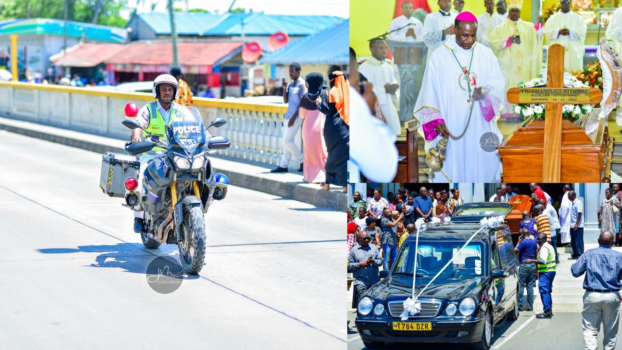 Askofu Mchamungu Aongoza Sala ya Buriani Marehemu Pd. Chitumbi, Msafara Watoka Kanisani na Ving'ora