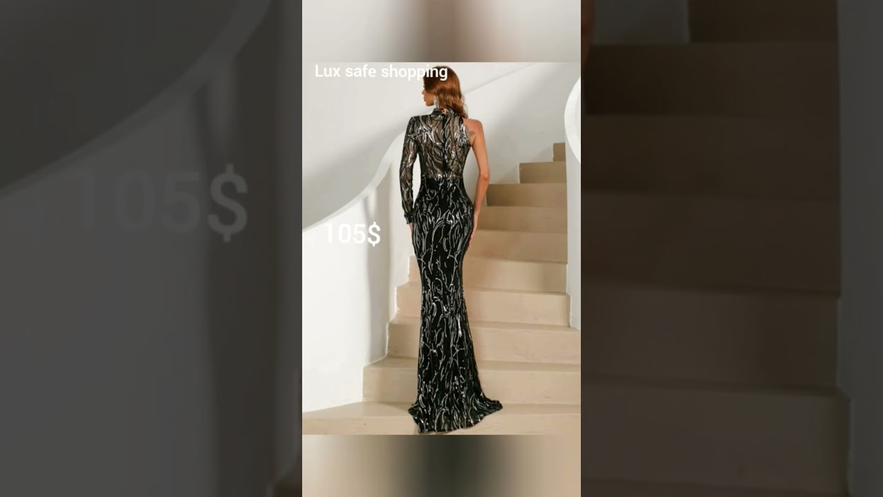 Missord Mock Neck Cut Out Front Split Thigh Sequins Prom Dress #viral #fashion #short