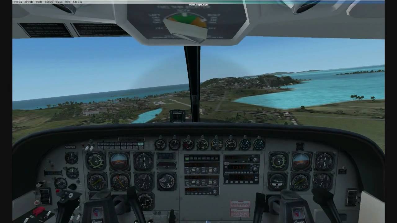 Cessna caravan landing at st.barths