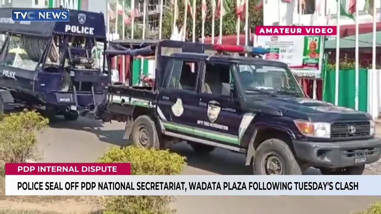 Police Seal Off PDP National Secretariat, Wadata Plaza, Following Tuesday's Clash
