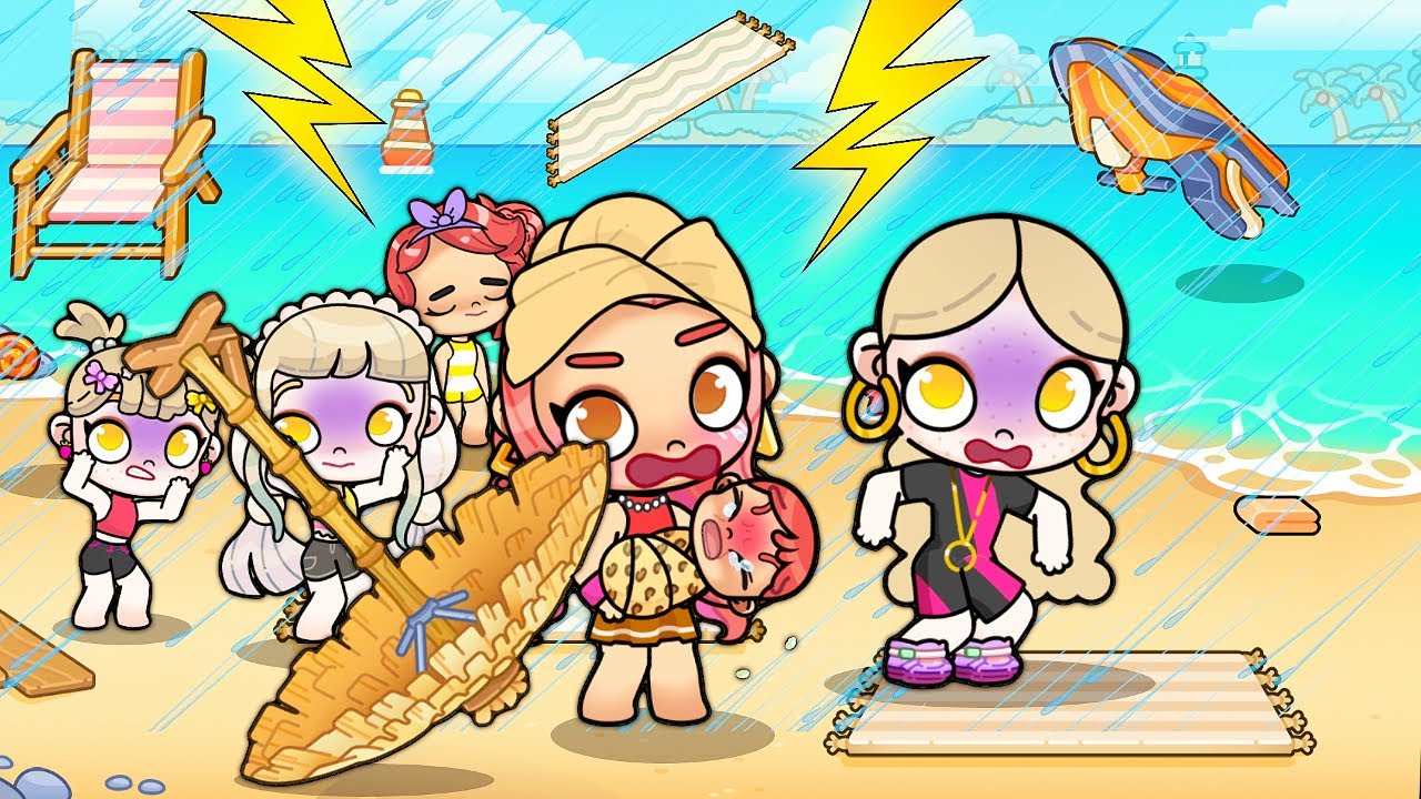 ACONTECEU UMA TEMPESTADE NA PRAIA 😱😭| HISTORINHA AVATAR WORLD