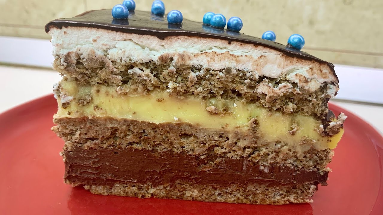 Tort PREMIUM cu NUCA, crema de VANILIE, CIOCOLATA si FRISCA | Cel mai CREMOS tort făcut in casa😋