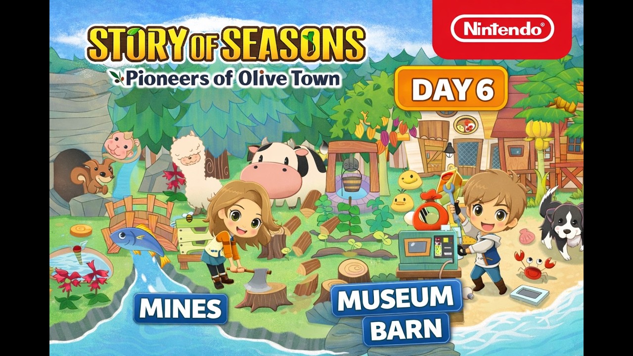 Story of Seasons: Pioneers of Olive Town – Day 6 | Mines & Museum Donations (No Commentary)