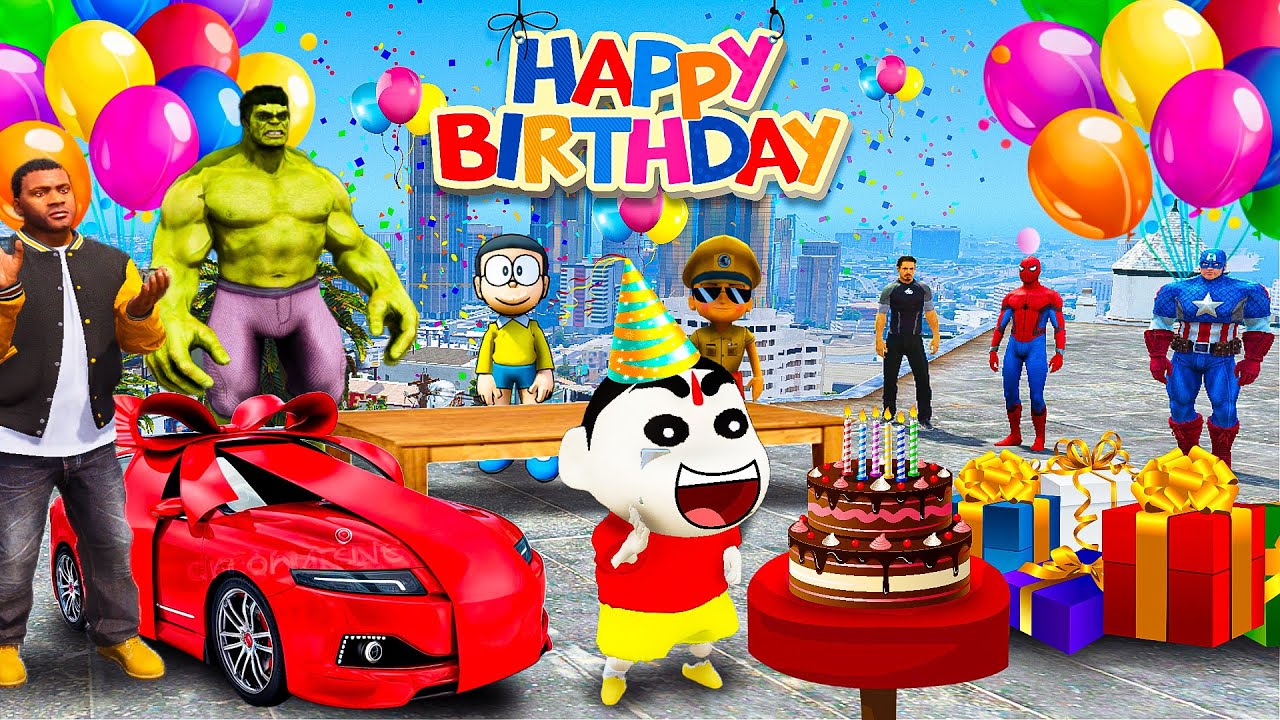 Shinchan Birthday GTA V - Doraemon Nobita Franklin Birthday Celebrations in GTA 5