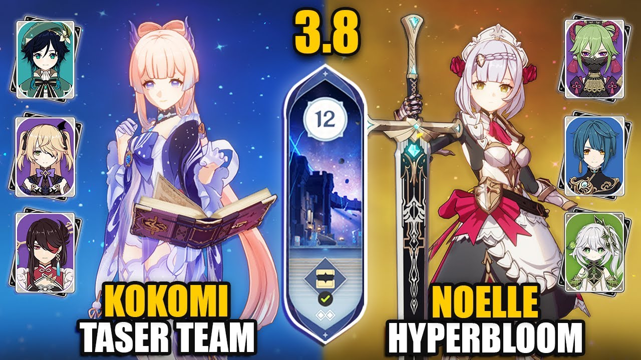 F2P C0 Kokomi Taser & Noelle Hyperbloom Team | Spiral Abyss 3.8/4.0 Floor 12 9 Stars Genshin Impact